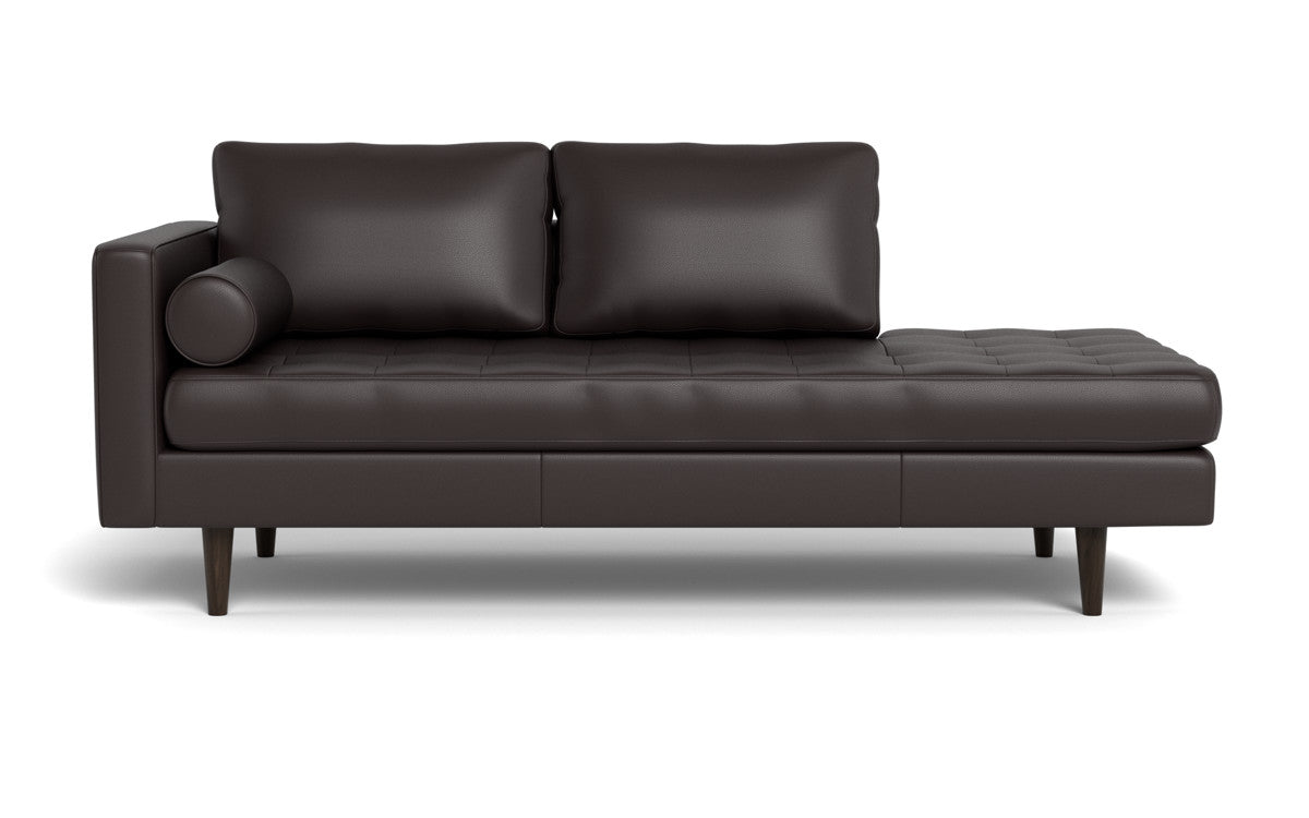 Ladybird 82" Leather LAF Stand Alone Chaise - Tribeca Quarry