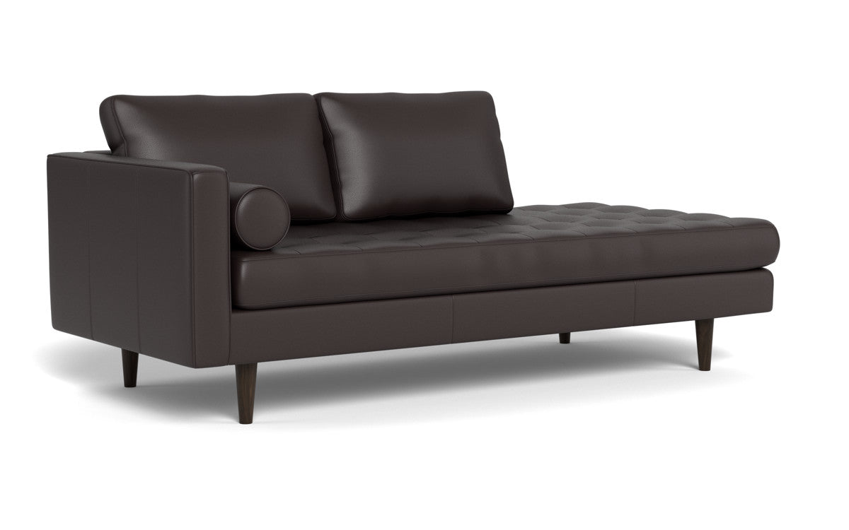 Ladybird 82" Leather LAF Stand Alone Chaise - Tribeca Quarry