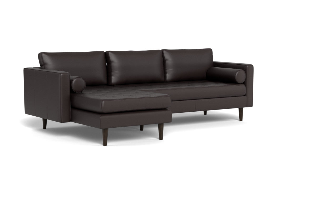 Ladybird 102" Leather Left Chaise Sectional - Tribeca Quarry