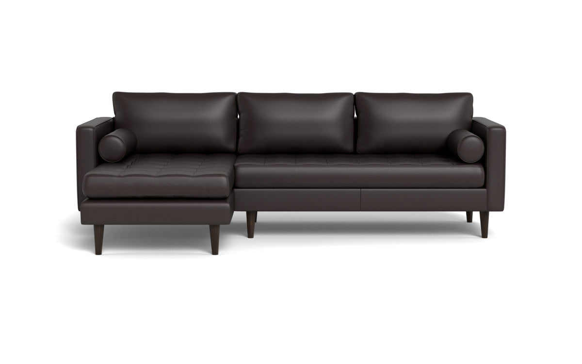 Ladybird 102" Leather Left Chaise Sectional - Tribeca Quarry