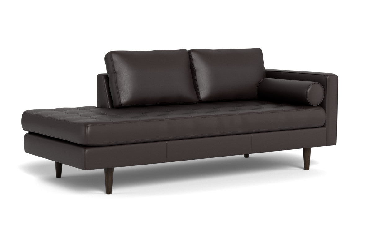 Ladybird 82" Leather RAF Stand Alone Chaise - Tribeca Quarry