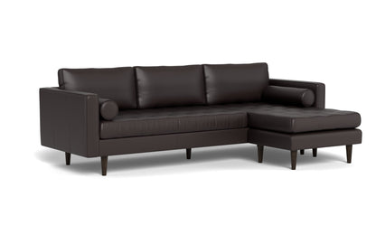 Ladybird 104" Leather Reversible Sofa Chaise - Tribeca Quarry