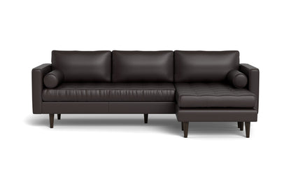 Ladybird 104" Leather Reversible Sofa Chaise - Tribeca Quarry