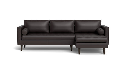 Ladybird 102" Leather Right Chaise Sectional - Tribeca Quarry