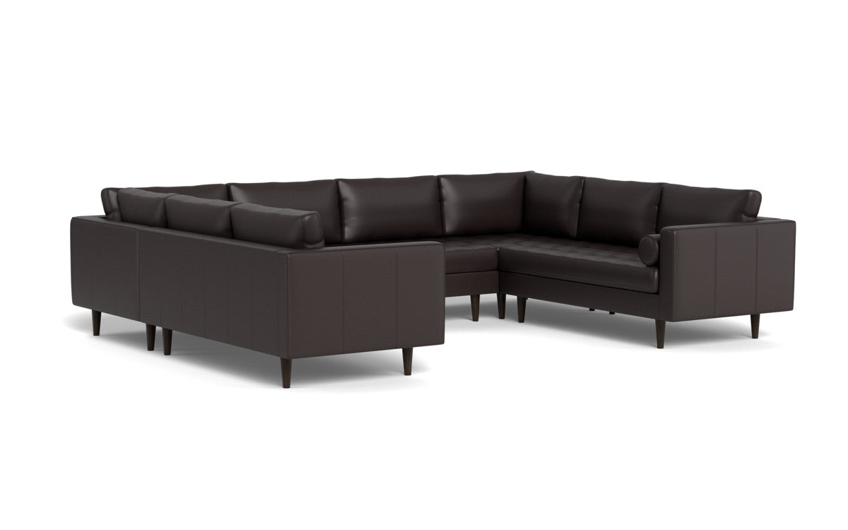 Ladybird 134" Leather U Sectional - Tribeca Quarry