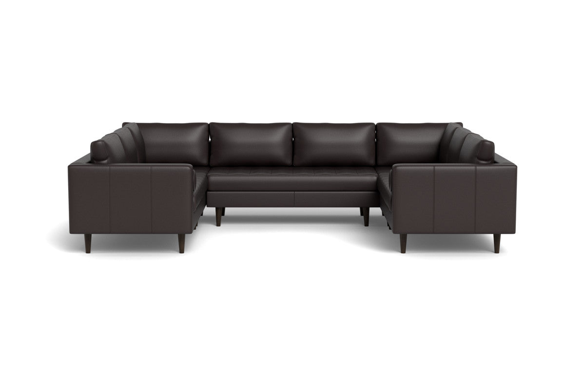 Ladybird 134" Leather U Sectional - Tribeca Quarry