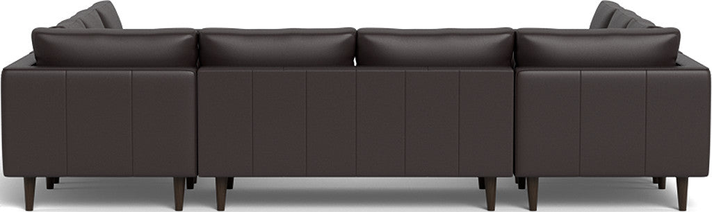 Ladybird 134" Leather U Sectional - Tribeca Quarry