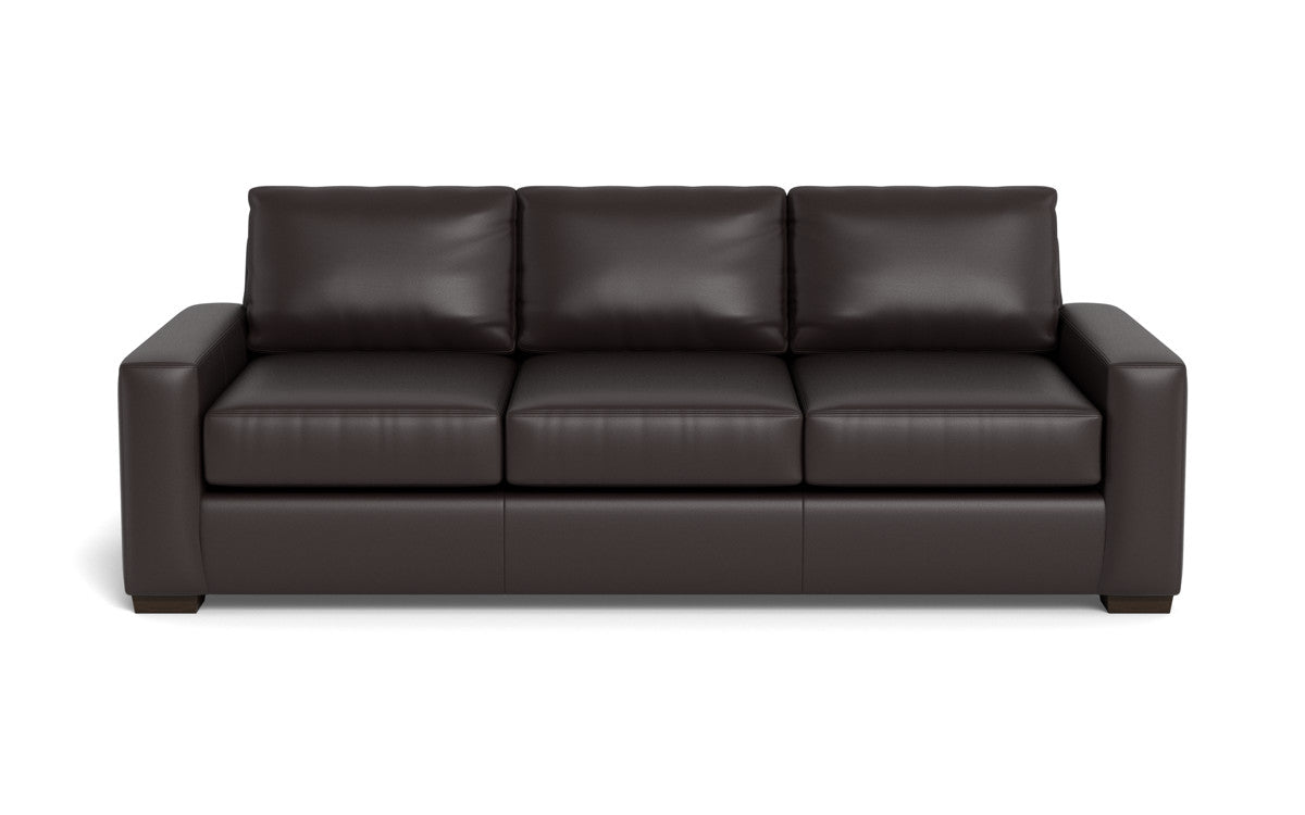 Mas Mesa 101" Deep Leather Estate Sofa - Tribeca Quarry