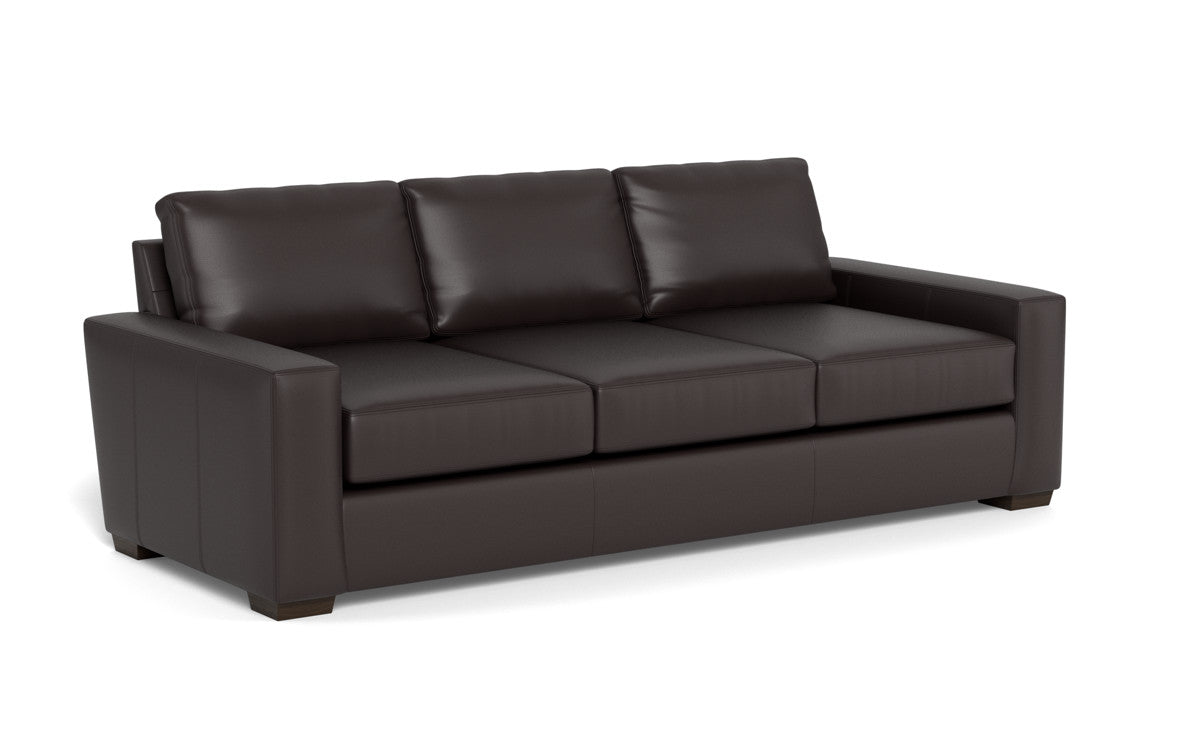 Mas Mesa 101" Deep Leather Estate Sofa - Tribeca Quarry