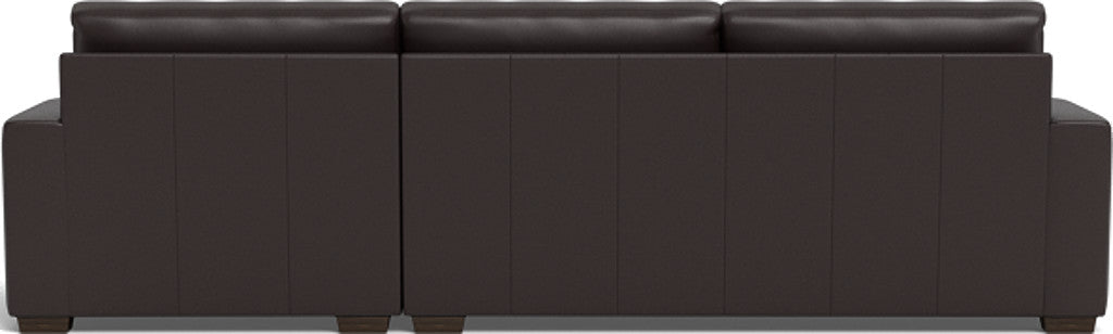 Mas Mesa 123" Deep Leather Right Chaise Sectional - Tribeca Quarry