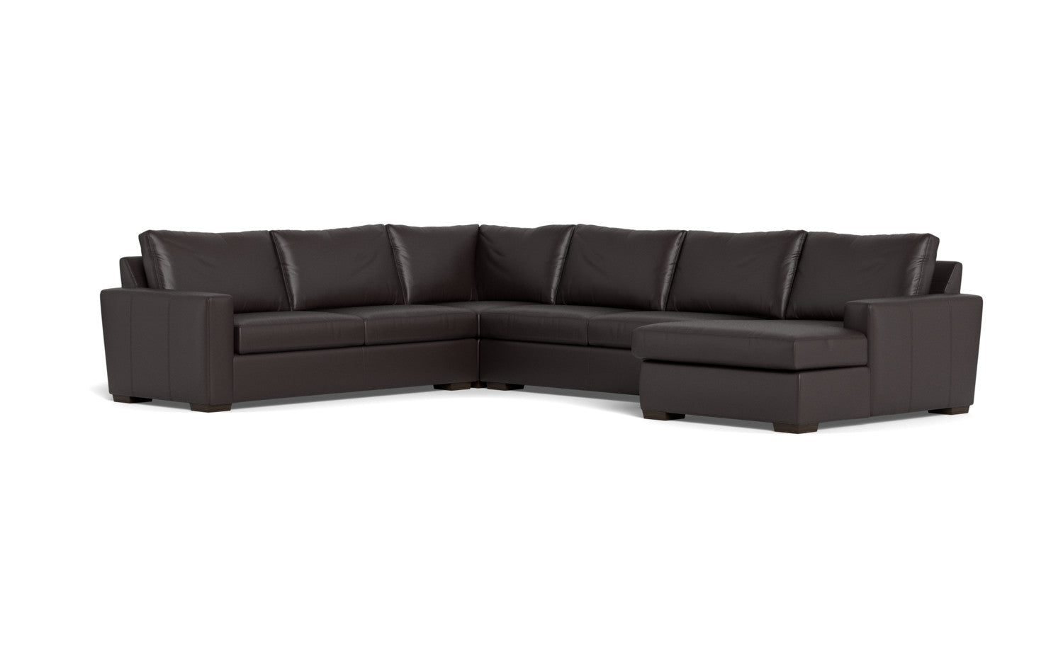 Mesa 156" Leather Corner Sectionals w. Right Chaise - Tribeca Quarry