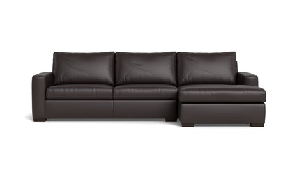 Mesa 123" Leather Right Chaise Sectional - Tribeca Quarry