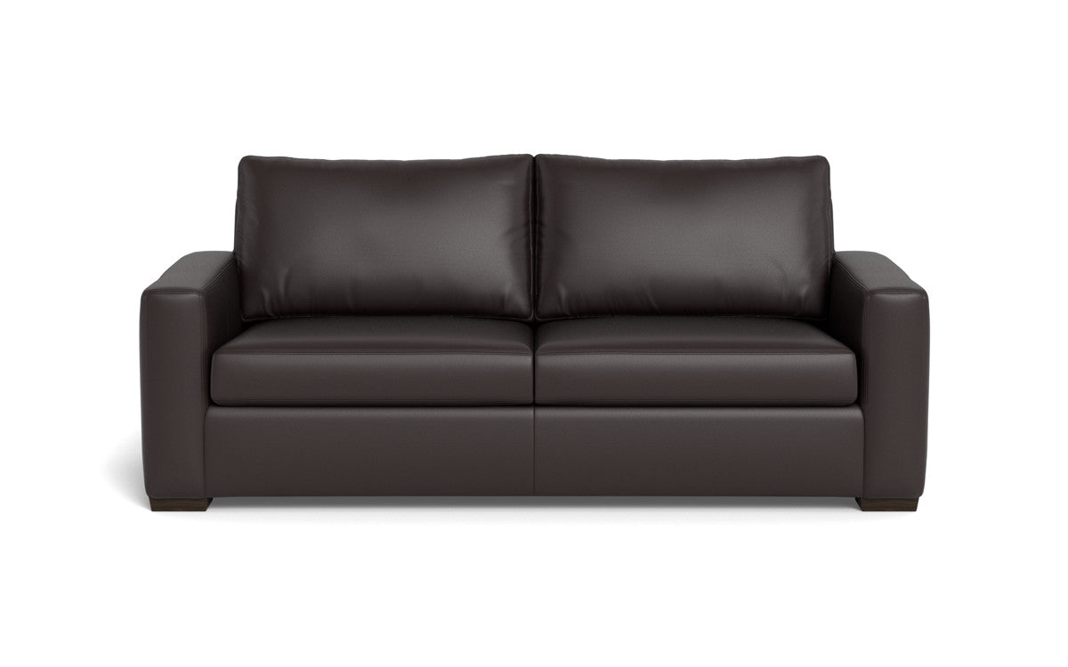 Mas Mesa 88" Deep Leather Sofa - Tribeca Quarry