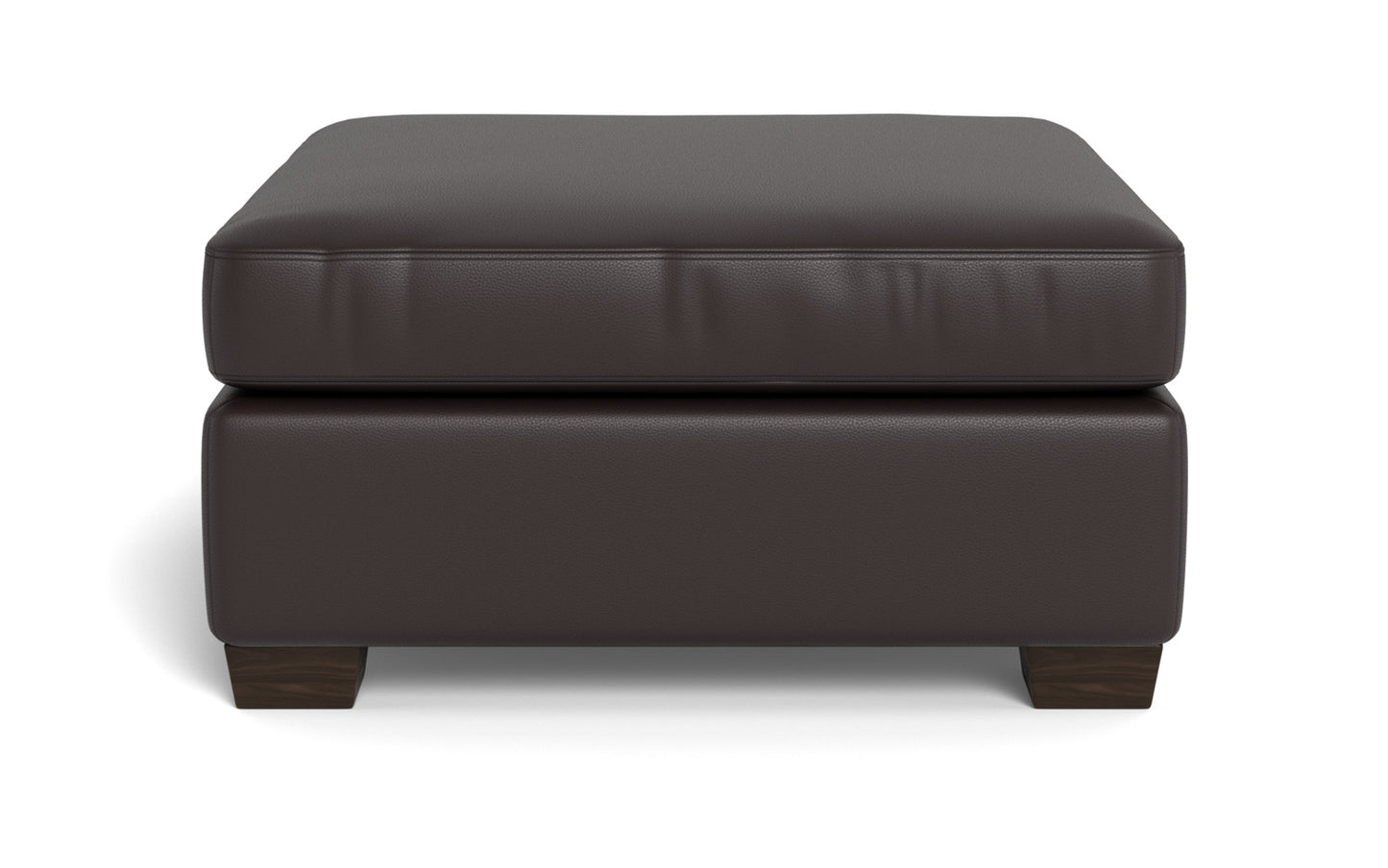 Track Leather Cocktail Ottoman - Tribeca Quarry