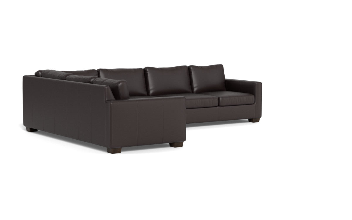 Track 121" Leather Right Corner Sleeper Sectional - Tribeca Quarry