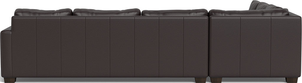 Track 121" Leather Right Corner Sleeper Sectional - Tribeca Quarry