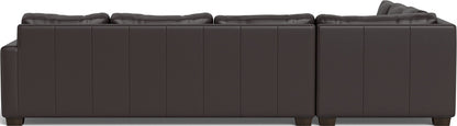 Track 121" Leather Right Corner Sleeper Sectional - Tribeca Quarry