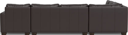 Track 141" Leather Corner Sectionals W. Full Sleeper & Right Chaise