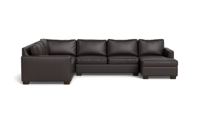 Track 141" Leather Corner Sectionals W. Full Sleeper & Right Chaise