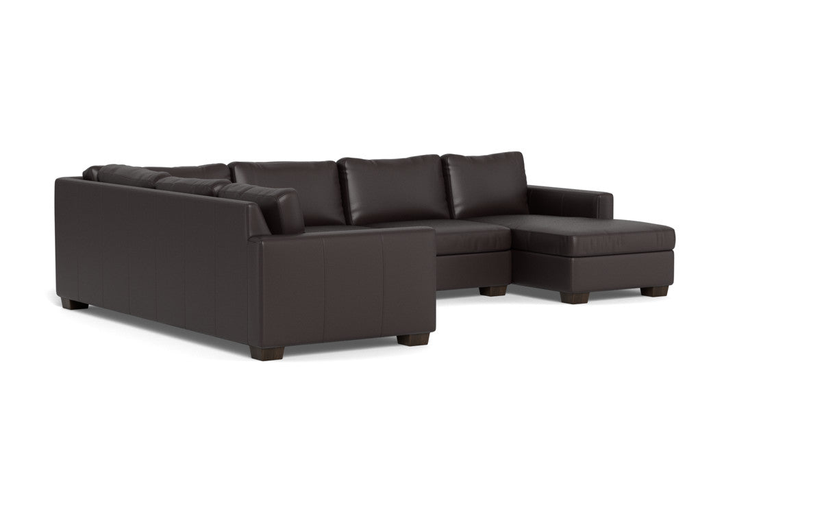 Track 141" Leather Corner Sectionals W. Full Sleeper & Right Chaise