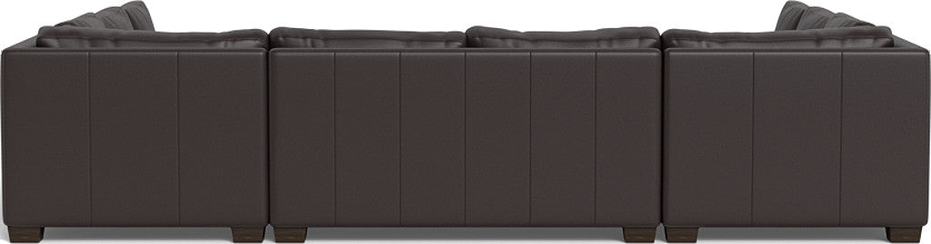 Track 141" Leather Corner Sofa U Sectional - Tribeca Quarry