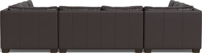 Track 141" Leather Corner Sofa U Sectional - Tribeca Quarry