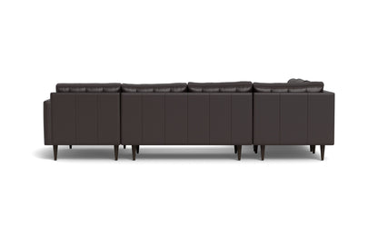 Wallace 131" Leather Corner Sectionals w. Right Chaise - Tribeca Quarry