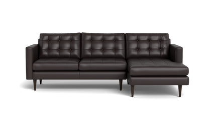 Wallace 98" Leather Right Chaise Sectional - Tribeca Quarry