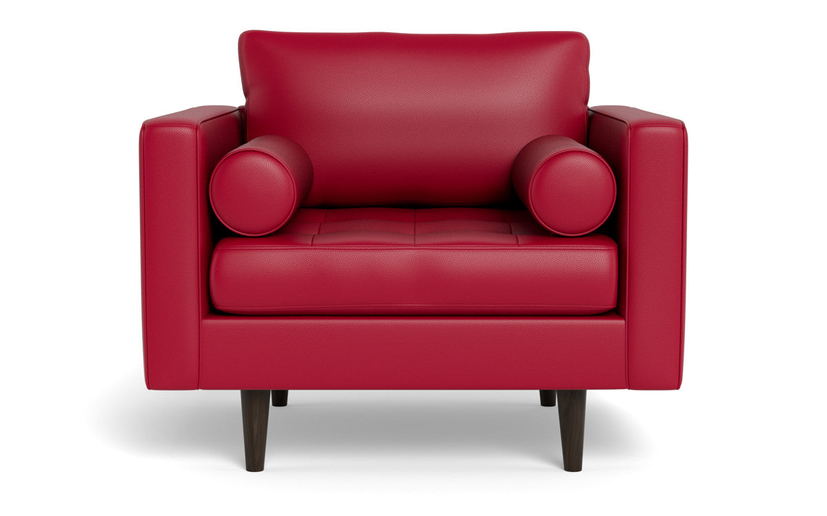 Ladybird 42" Leather Arm Chair - Tribeca Scarlet