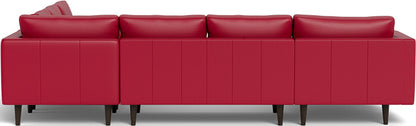 Ladybird 133" Leather Corner Sectionals w. Left Chaise - Tribeca Scarlet