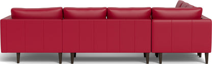 Ladybird 133" Leather Corner Sectionals w. Right Chaise - Tribeca Scarlet