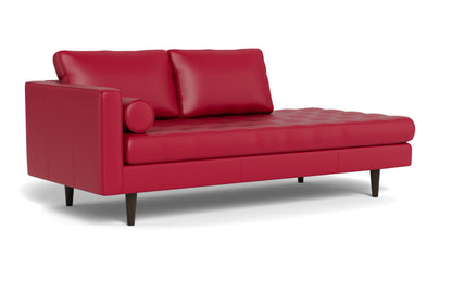 Ladybird 82" Leather LAF Stand Alone Chaise - Tribeca Scarlet