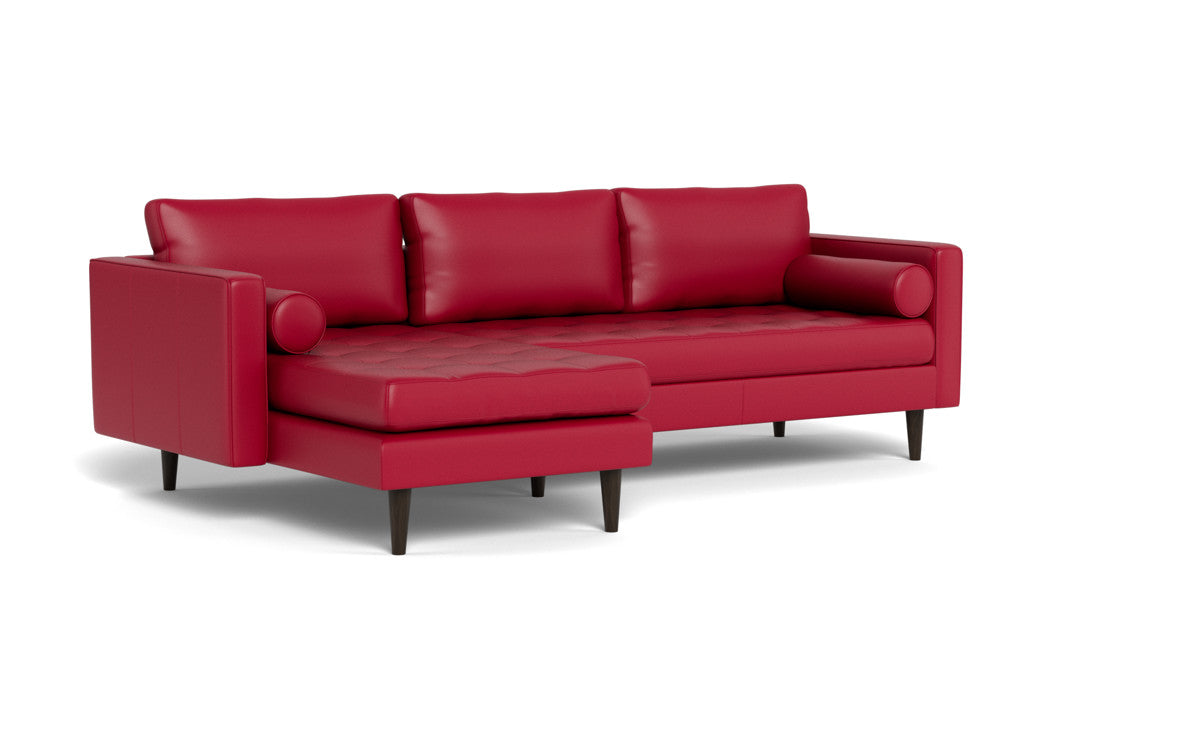 Ladybird 102" Leather Left Chaise Sectional - Tribeca Scarlet