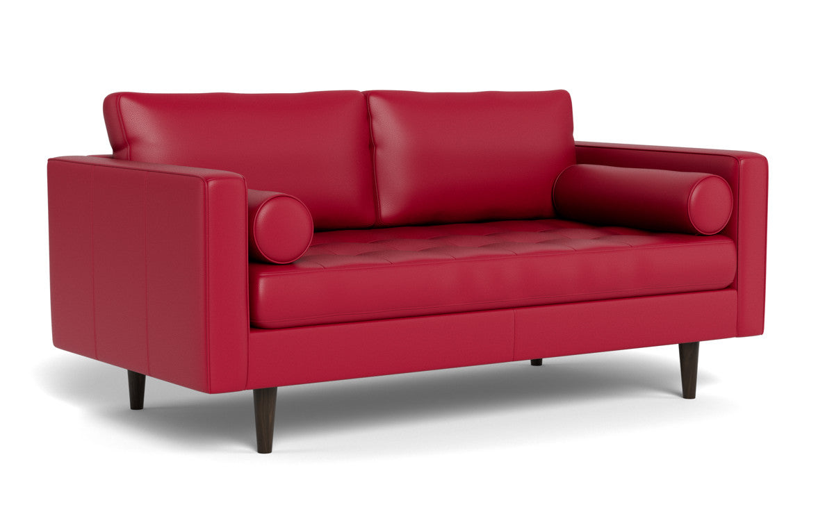 Ladybird 72" Leather Loveseat - Tribeca Scarlet