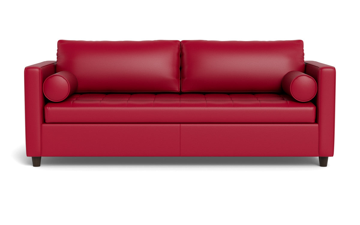 Ladybird 88" Leather Queen Sleeper - Tribeca Scarlet