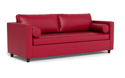 Ladybird 88" Leather Queen Sleeper - Tribeca Scarlet