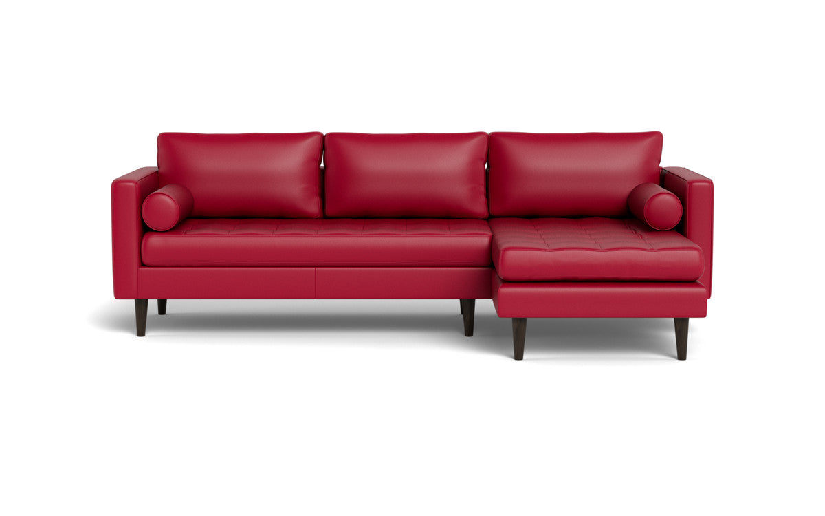 Ladybird 102" Leather Right Chaise Sectional - Tribeca Quarry