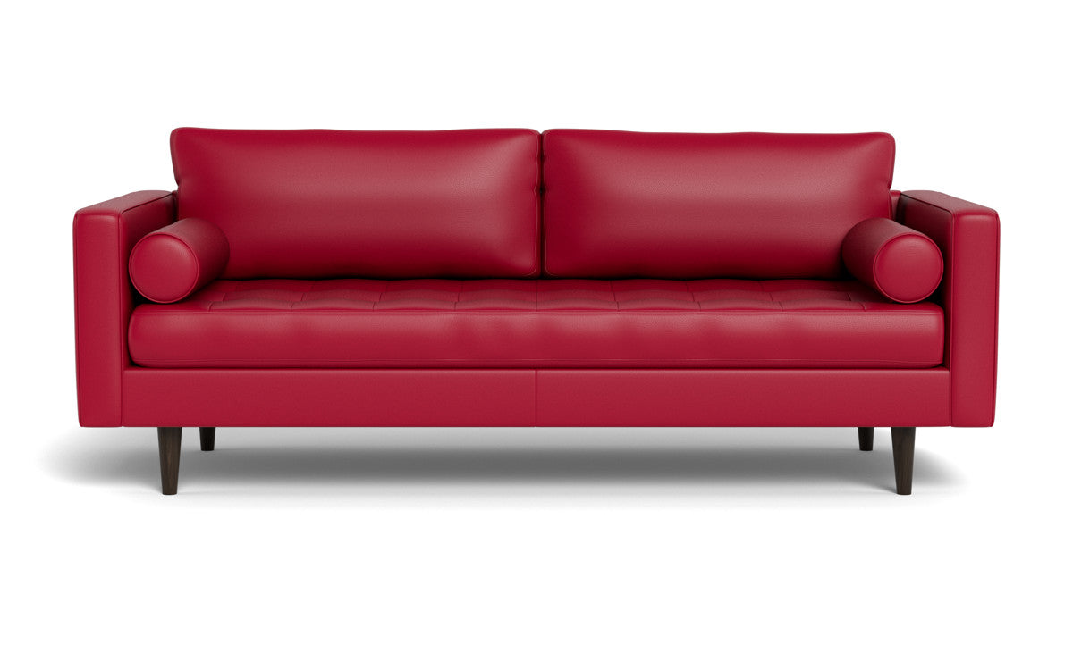 Ladybird 88" Leather Sofa - Tribeca Scarlet