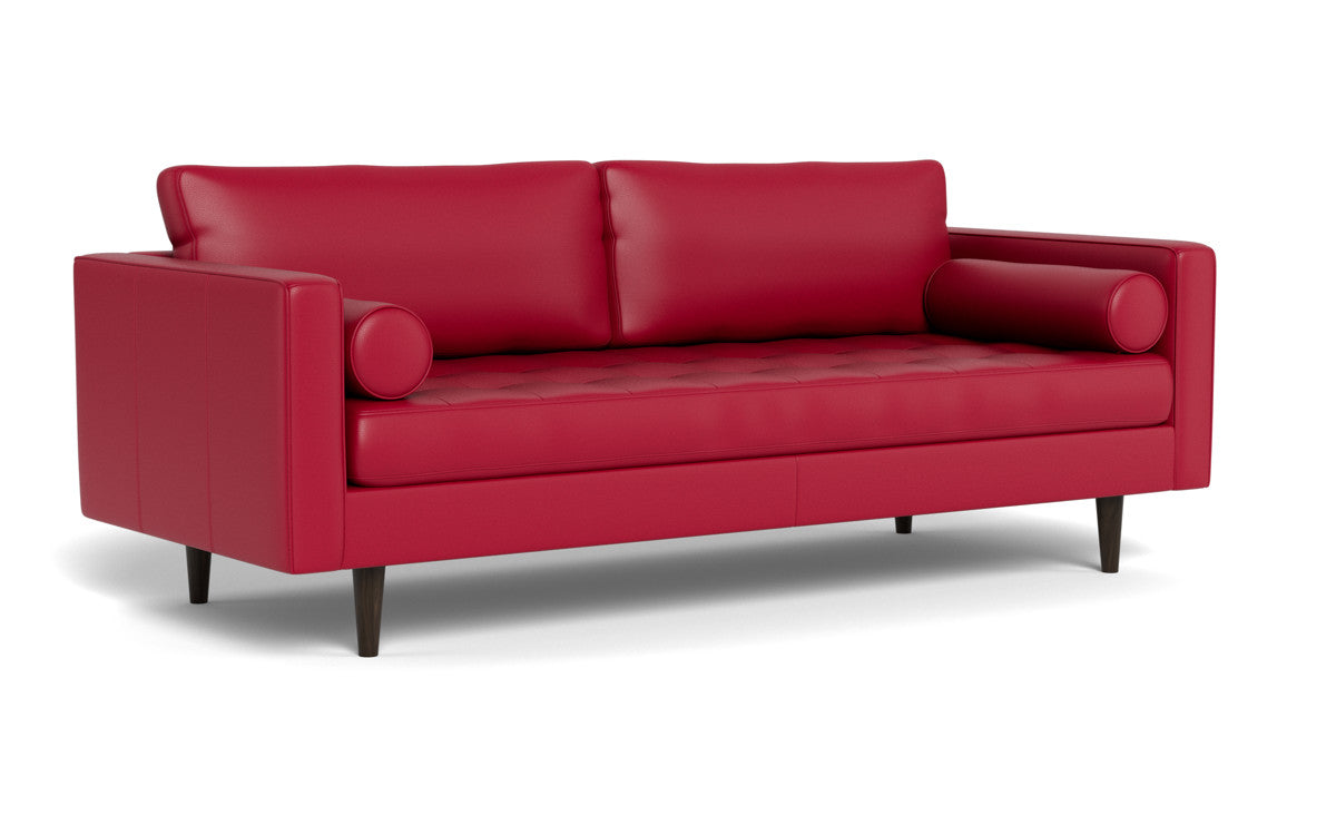 Ladybird 88" Leather Sofa - Tribeca Scarlet