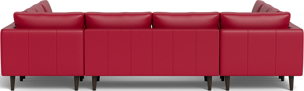 Ladybird 134" Leather U Sectional - Tribeca Scarlet