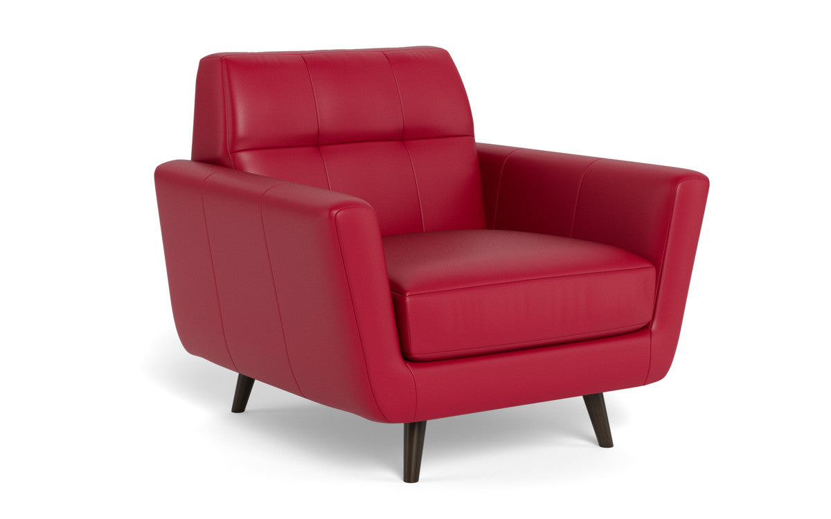 Lamar 42" Leather Arm Chair - Tribeca Scarlet