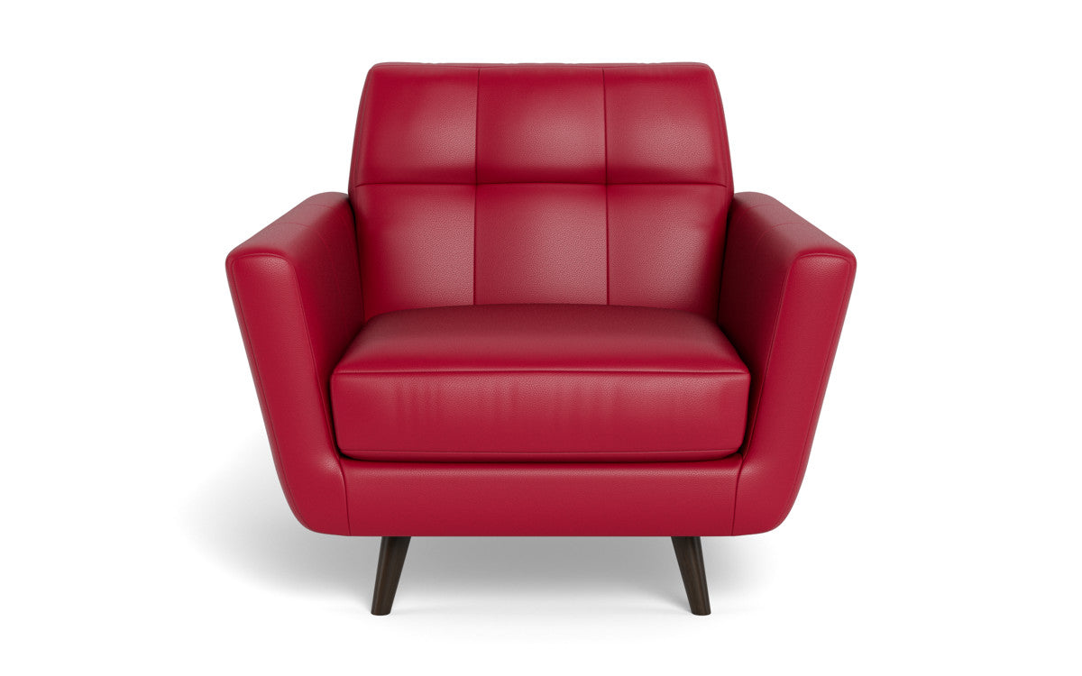 Lamar 42" Leather Arm Chair - Tribeca Scarlet