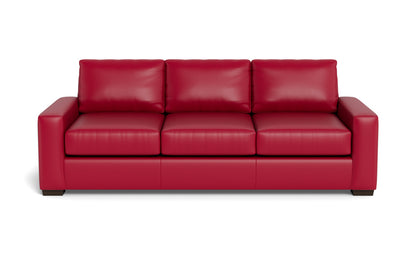 Mas Mesa 101" Deep Leather Estate Sofa - Tribeca Scarlet