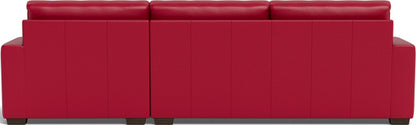 Mas Mesa 123" Deep Leather Right Chaise Sectional - Tribeca Scarlet