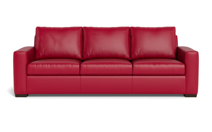 Mesa 101" Leather Estate Sofa - Tribeca Scarlet