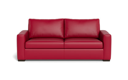 Mas Mesa 88" Deep Leather Sofa - Tribeca Scarlet