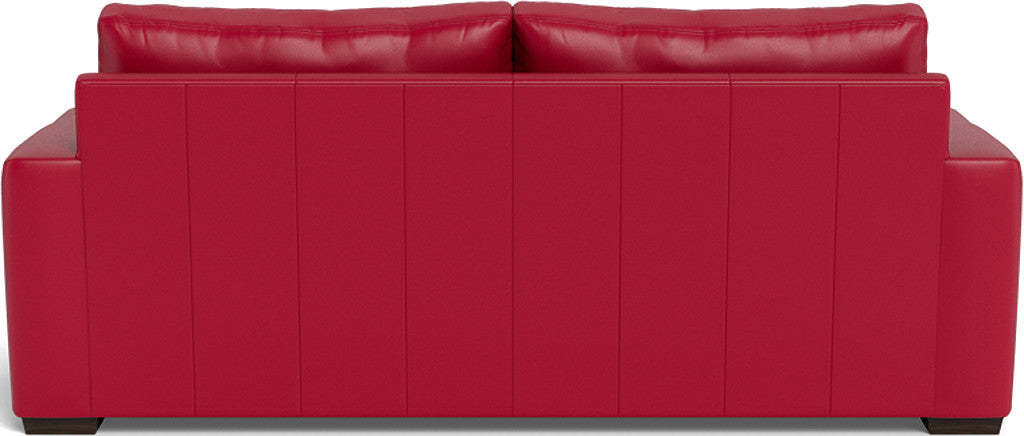 Mas Mesa 88" Deep Leather Sofa - Tribeca Scarlet