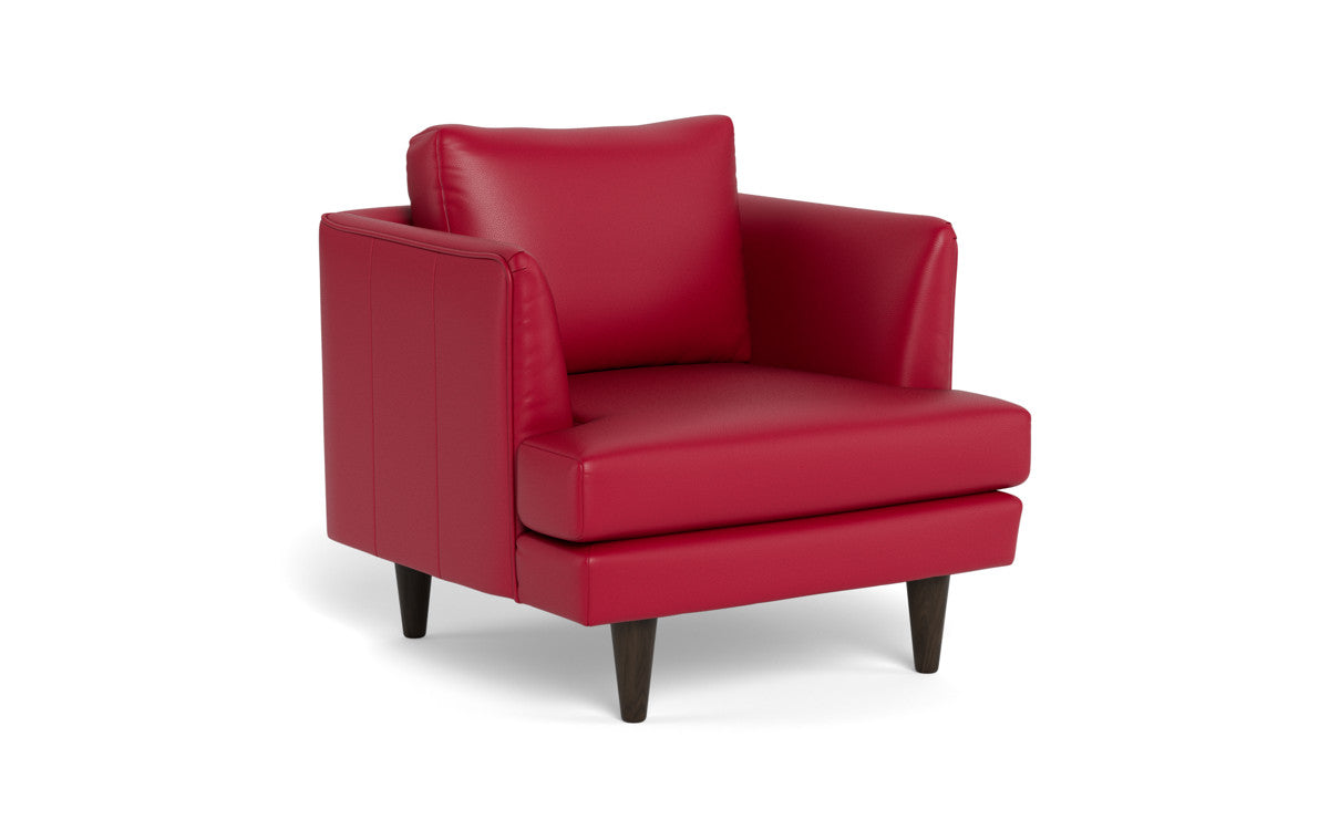 Rainey 35" Leather Arm Chair - Tribeca Scarlet