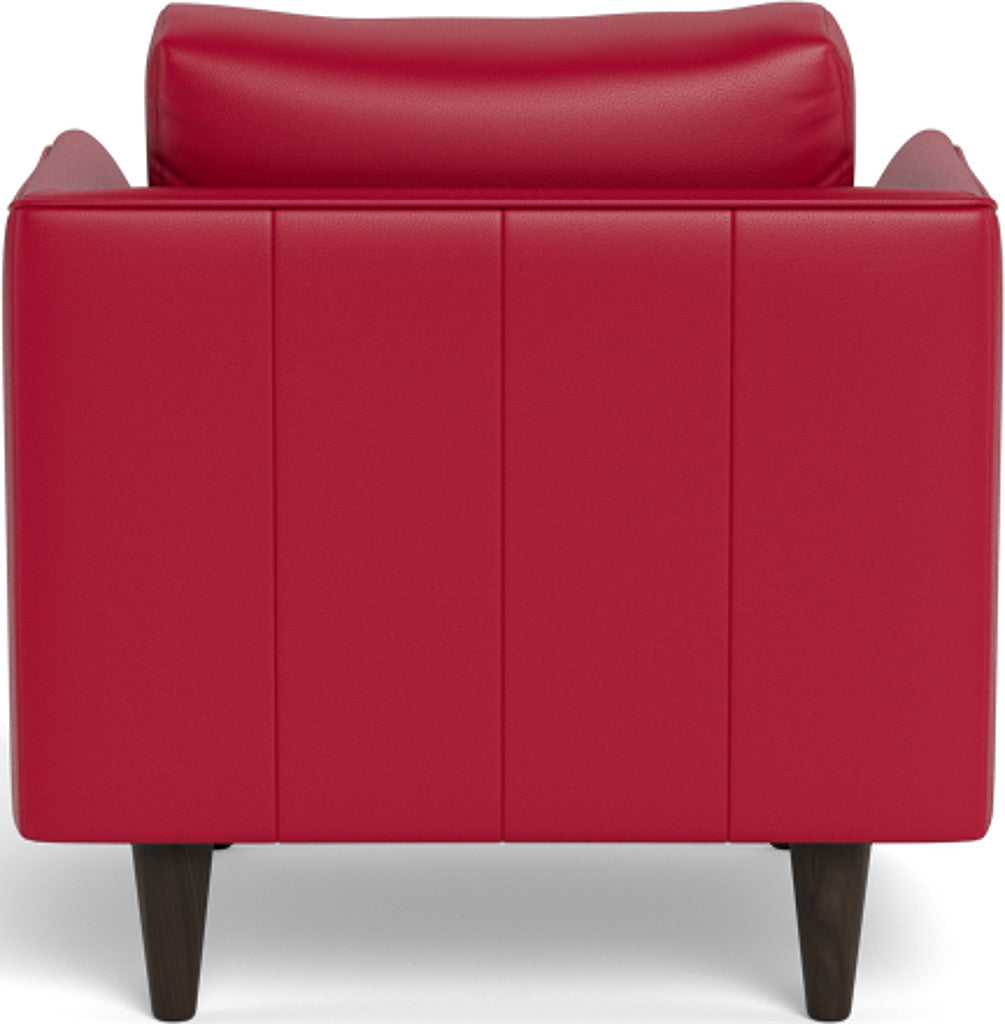Rainey 35" Leather Arm Chair - Tribeca Scarlet