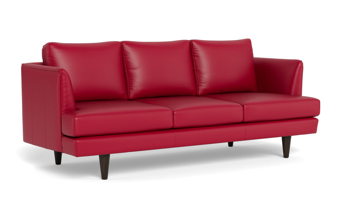 Rainey 83" Leather Sofa - Tribeca Scarlet